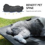 PETNOVO Elevated Dog Bed, Orignal Cooling Washable Dog Cot Bed XL, Portable Raised Dog Bed with Mesh for Outdoor and Indoor 49"x37"x9" Grey