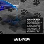 Gorilla Grip 100% Waterproof Dog Blanket, Pet Friendly Sofa Throw Essential for Small Pets, Dogs, Cats, Tear and Slip Resistant Leakproof Couch Cushion Cover for Indoor Furniture, 30x70 Paw