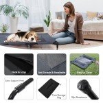 PETNOVO Elevated Dog Bed, Orignal Cooling Washable Dog Cot Bed XL, Portable Raised Dog Bed with Mesh for Outdoor and Indoor 49"x37"x9" Grey