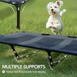 PETNOVO Elevated Dog Bed, Orignal Cooling Washable Dog Cot Bed XL, Portable Raised Dog Bed with Mesh for Outdoor and Indoor 49"x37"x9" Grey