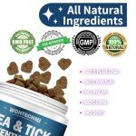 WONTECHMI Flea and Tick Prevention for Dogs Chewables, 180 Chews Natural Flea and Tick Chews Supplement for Dogs, Oral Dog Flea and Tick Treatment for All Breeds and Ages (180 Chews, Chicken)