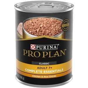 Purina Pro Plan Wet Dog Food for Senior Dogs Adult 7 Plus Chicken and Rice Entree Classic - (Pack of 12) 13 oz. Cans