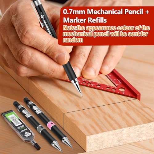 Mini Carpenter Square with 0.7mm Mechanical Pencil