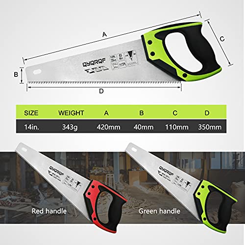 Pro Hand Saw: 14 in. Sharp Blade, Non-Slip Handle