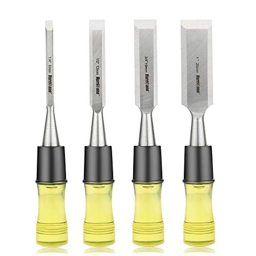 Durable 4 Piece Wood Chisel Set with High Impact Handle