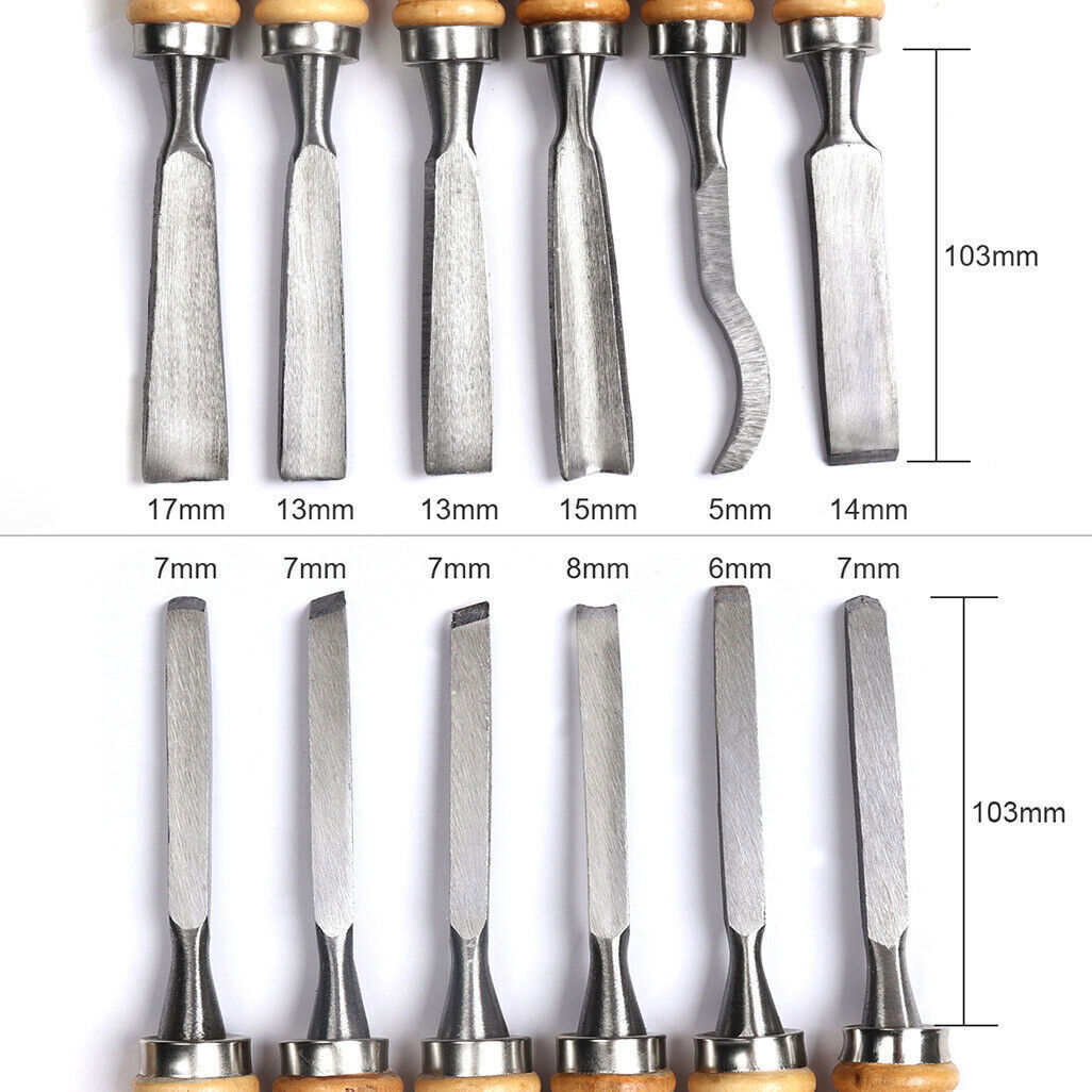 12-Piece Professional Woodworking Chisel Tool Set