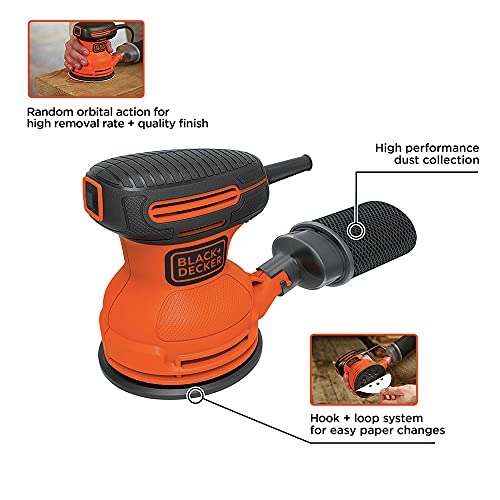 BLACK+DECKER 5" Orbital Sander with Dust Bag