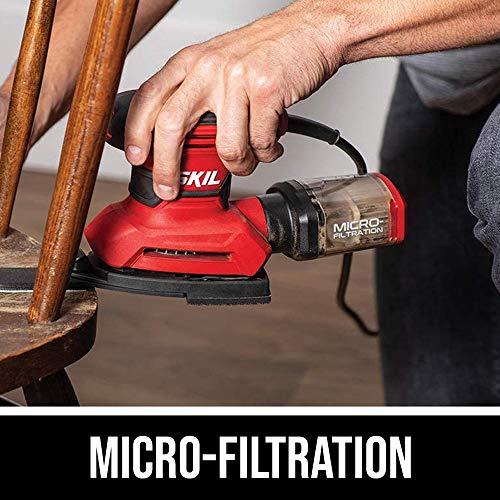 SKIL Corded Detail Sander with Dust Box & Attachments