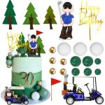 Golf Cake Toppers with Carts and Green Balls