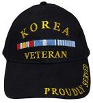 Korean War Veteran Embroidered Black Ball Cap
