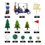 Golf Cake Toppers with Carts and Green Balls