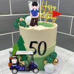 Golf Cake Toppers with Carts and Green Balls