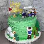 Golf Cake Toppers with Carts and Green Balls