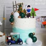 Golf Cake Toppers with Carts and Green Balls