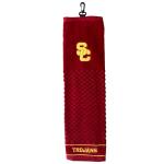 USC Trojans Embroidered Golf Towel with Scrubber Design