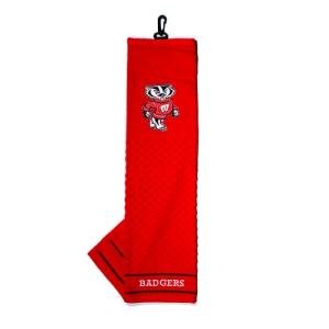 Wisconsin Badgers Embroidered Golf Towel with Scrubber