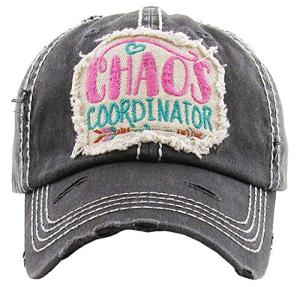 Happy Camper Black Adjustable Golf Cap for Women