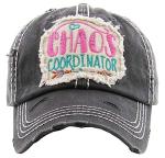 Happy Camper Black Adjustable Golf Cap for Women