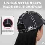 Happy Camper Black Adjustable Golf Cap for Women