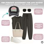 Happy Camper Black Adjustable Golf Cap for Women