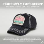 Happy Camper Black Adjustable Golf Cap for Women