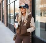 Happy Camper Black Adjustable Golf Cap for Women