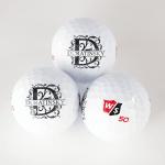 Custom Monogram Wilson Staff Elite Golf Balls - 3 Pack