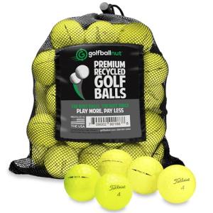 48 Yellow Recycled Golf Balls with Mesh Bag