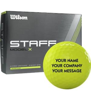 Wilson Staff Model X Yellow Golf Balls, Personalized