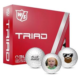 Wilson Triad Custom Golf Balls - Imprint A Personalized Design or Logo (Set of 12)