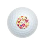 I Love You Valentine's Day Hearts Wilson Golf Balls 12 Pack, Regulation Size Full Color Premium Golf Balls