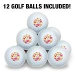 I Love You Valentine's Day Hearts Wilson Golf Balls 12 Pack, Regulation Size Full Color Premium Golf Balls