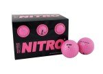 Nitro Maximum Distance Pink Golf Balls, 12-Pack