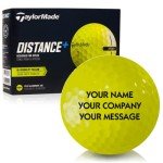 Personalized TaylorMade Distance+ Yellow Golf Balls