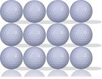 12 Plain Color Golf Balls in Christmas Ribbon