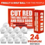 Cut Red Golf Balls - 24 Pack