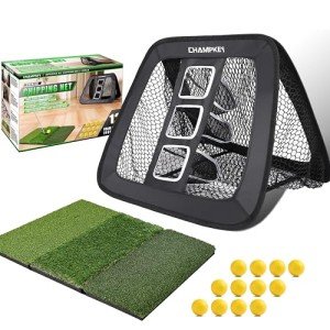 CHAMPKEY Chipping Net with Hitting Mat and Foam Balls