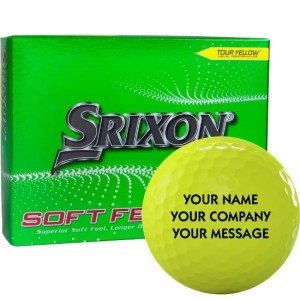 Personalized Srixon Soft Feel Yellow Golf Balls