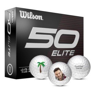 Personalized Wilson 50 Elite Logo Golf Balls - 12 Pack