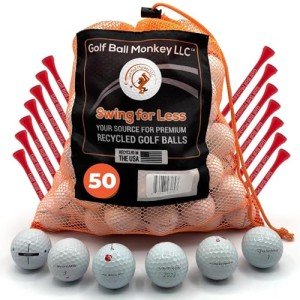 50-Pack Taylormade Golf Balls Mix & Tees Bundle