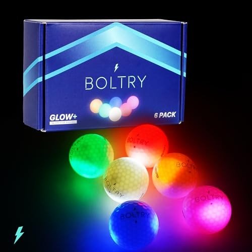 BOLTRY Glow+ LED Golf Balls - 6 Pack