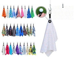 Microfiber Waffle Golf Towel with Magnetic Clip