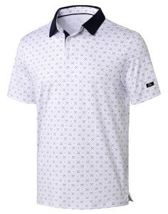 Men's Moisture-Wicking Golf Polo Shirts - White