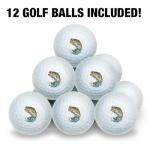 Largemouth Bass Fishing 7 Wilson Golf Balls 12 Pack, Regulation Size Full Color Premium Golf Balls
