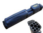 J&J Champion 3x6 Leather Pool Cue Case - Dark Blue