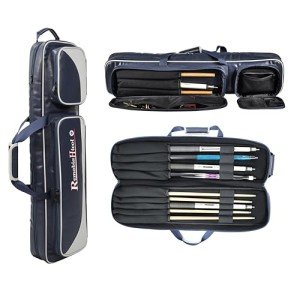 Navy Blue PU Leather Billiard Cue Stick Bag