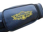 J&J Champion 3x6 Leather Pool Cue Case - Dark Blue