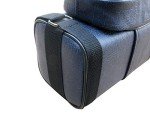 J&J Champion 3x6 Leather Pool Cue Case - Dark Blue