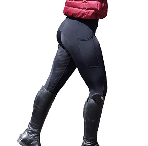 Black Silicone Grip Leggings for Riding/Yoga/Gym