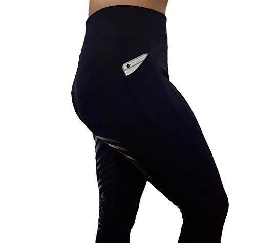 Black Silicone Grip Leggings for Riding/Yoga/Gym